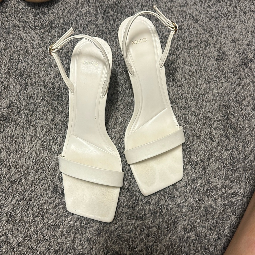 Mango white heels